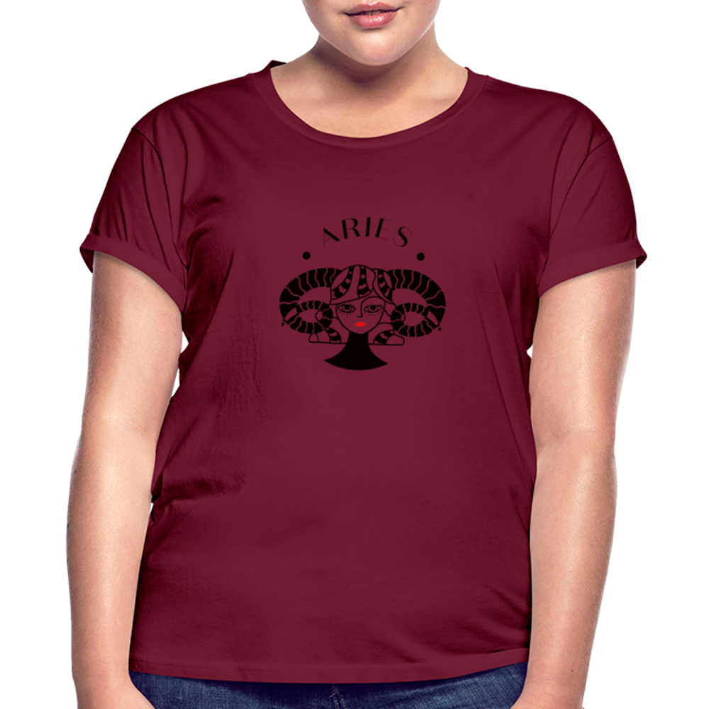 Aries Women's Relaxed Fit T-Shirt - burgundy