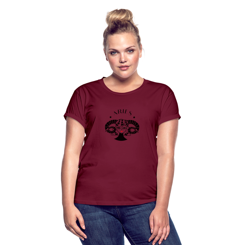 Aries Women's Relaxed Fit T-Shirt - burgundy