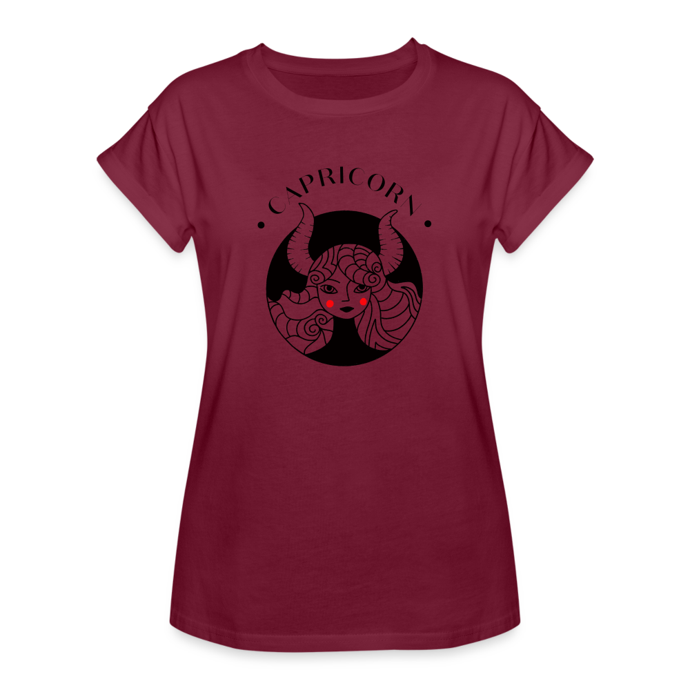 Capricorn Women's Relaxed Fit T-Shirt - burgundy