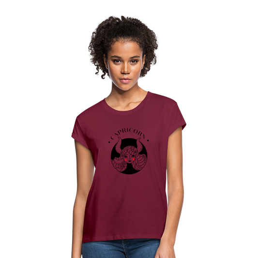 Capricorn Women's Relaxed Fit T-Shirt - burgundy