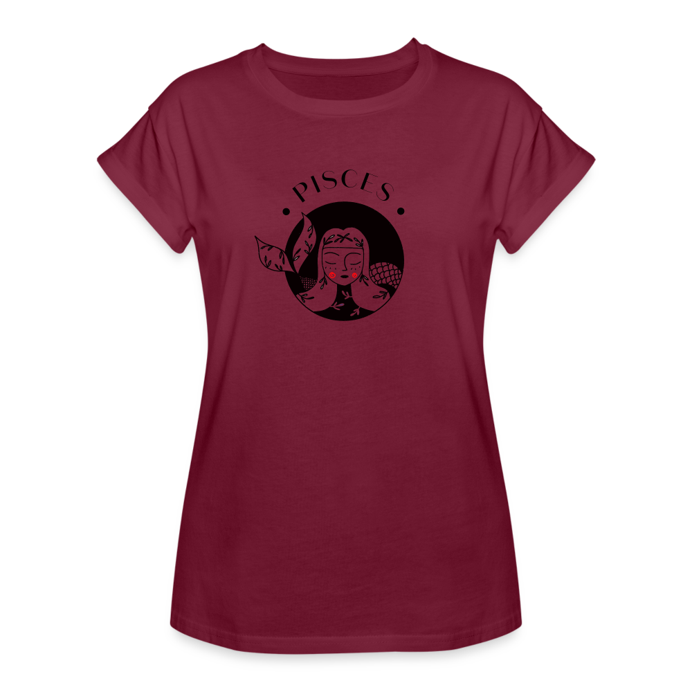 Pisces Women's Relaxed Fit T-Shirt - burgundy