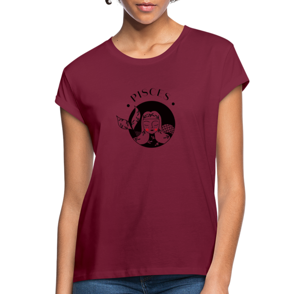 Pisces Women's Relaxed Fit T-Shirt - burgundy