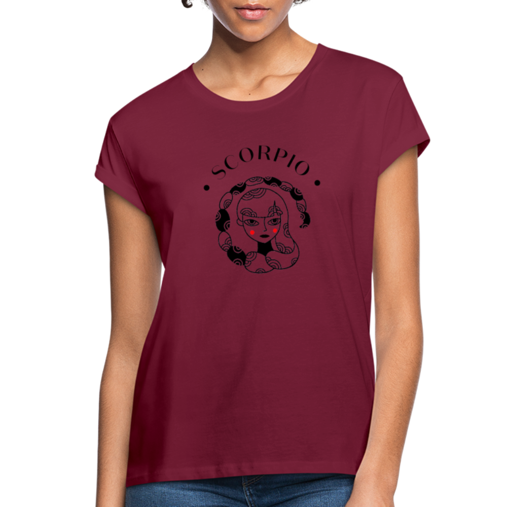 Scorpio Women's Relaxed Fit T-Shirt - burgundy