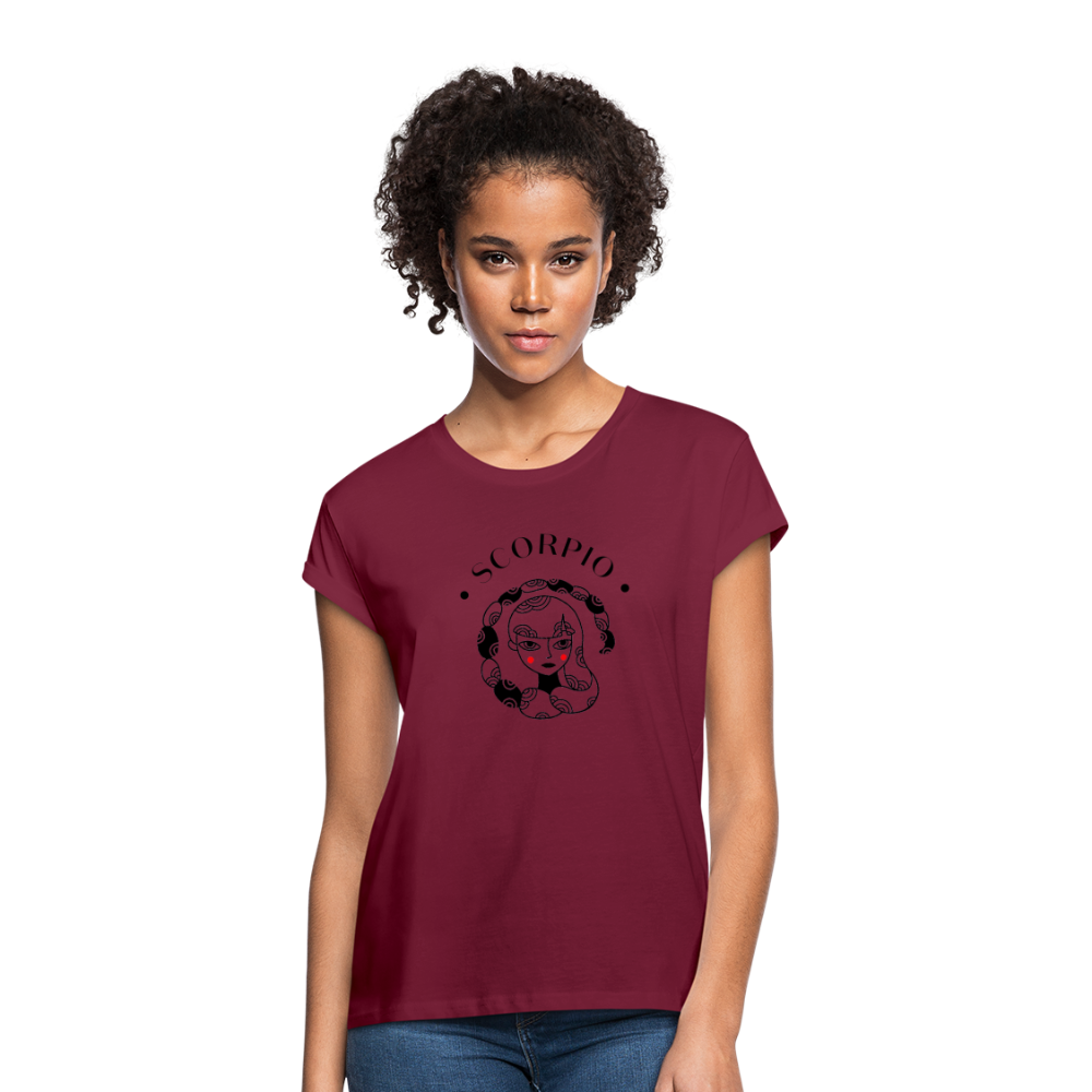 Scorpio Women's Relaxed Fit T-Shirt - burgundy