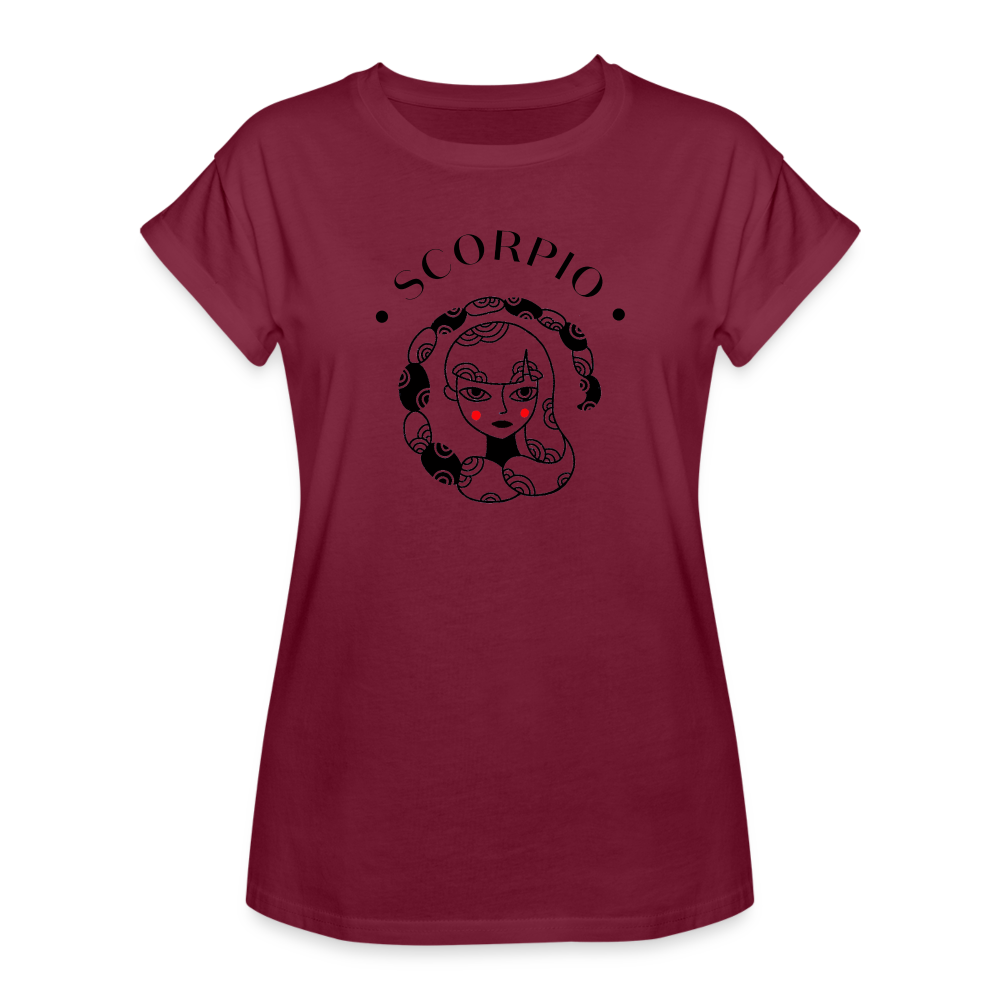 Scorpio Women's Relaxed Fit T-Shirt - burgundy