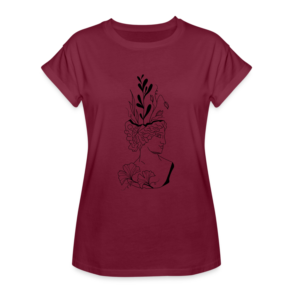 Smirk Women's Relaxed Fit T-Shirt - burgundy