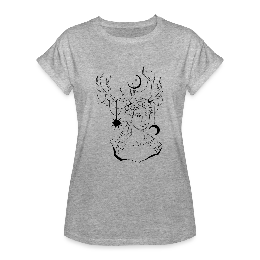 Crescent Moon Women's Relaxed Fit T-Shirt - heather gray