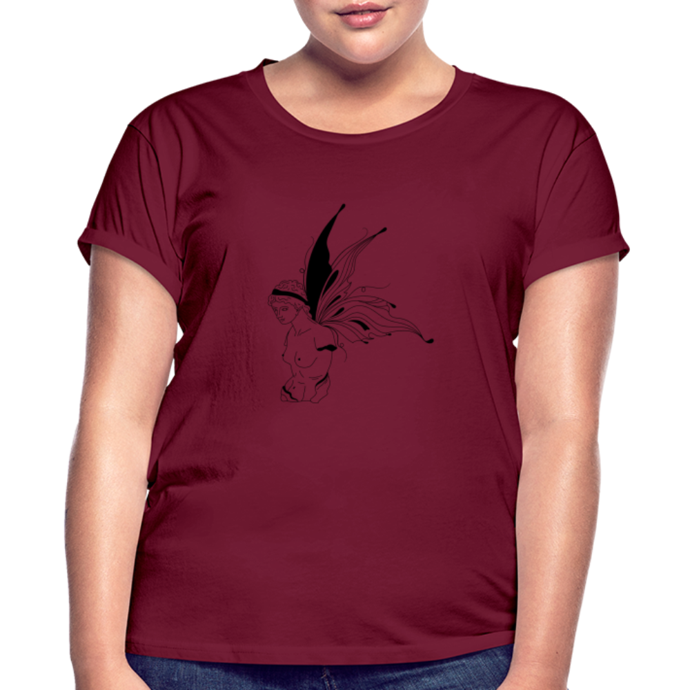 Butterfly Women's Relaxed Fit T-Shirt - burgundy