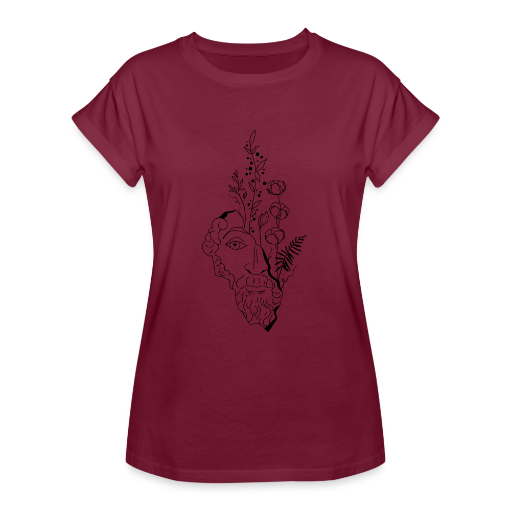 Wise Women's Relaxed Fit T-Shirt - burgundy