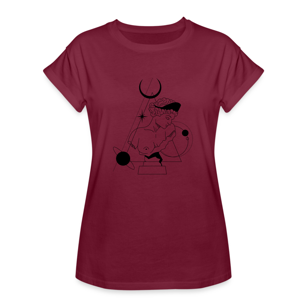 Broken Women's Relaxed Fit T-Shirt - burgundy