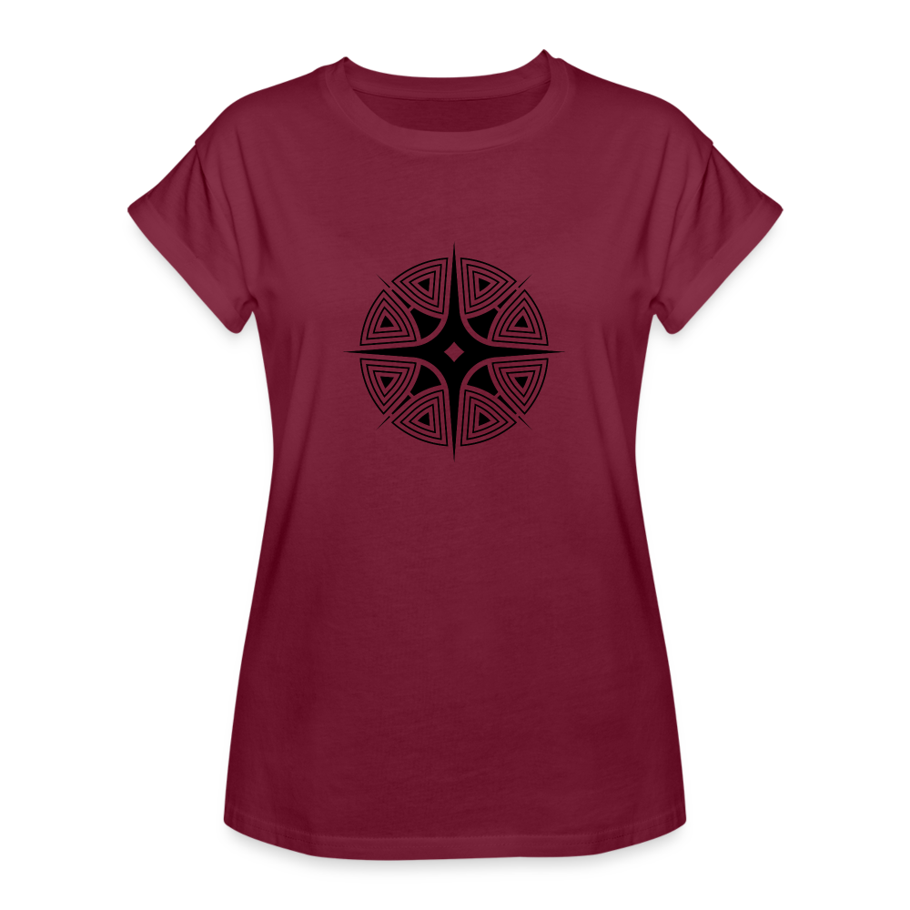 Star Shine Women's Relaxed Fit T-Shirt - burgundy