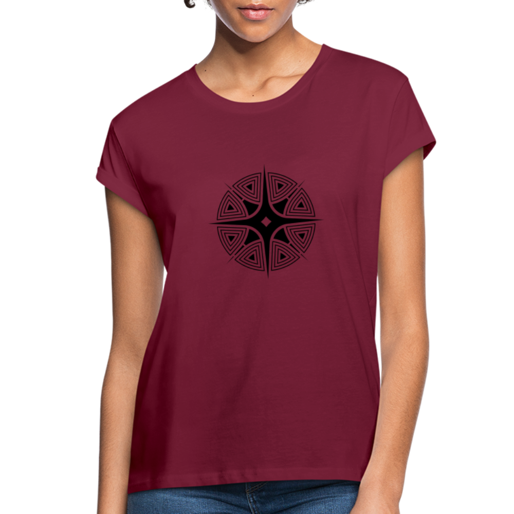 Star Shine Women's Relaxed Fit T-Shirt - burgundy