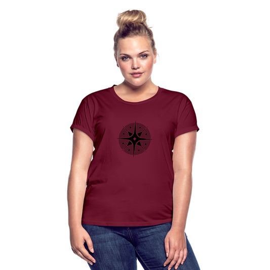 Star Shine Women's Relaxed Fit T-Shirt - burgundy