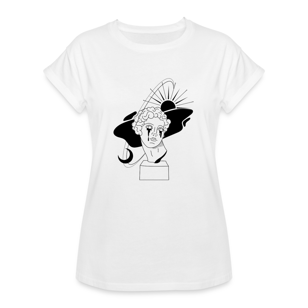 Day/Night Women's Relaxed Fit T-Shirt - white