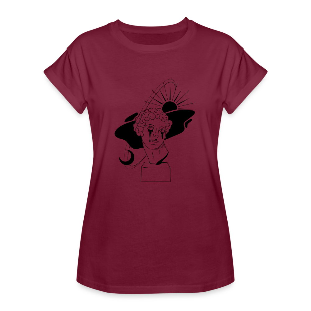 Day/Night Women's Relaxed Fit T-Shirt - burgundy