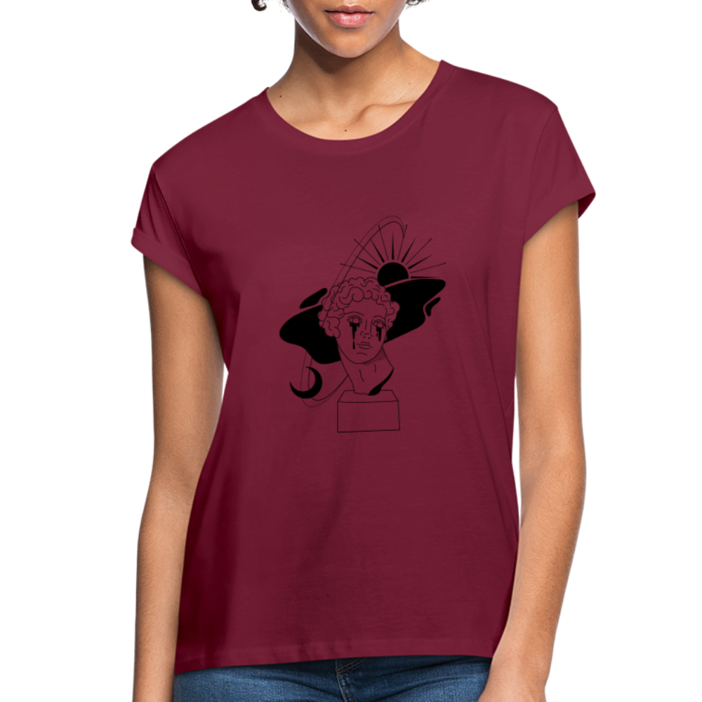 Day/Night Women's Relaxed Fit T-Shirt - burgundy