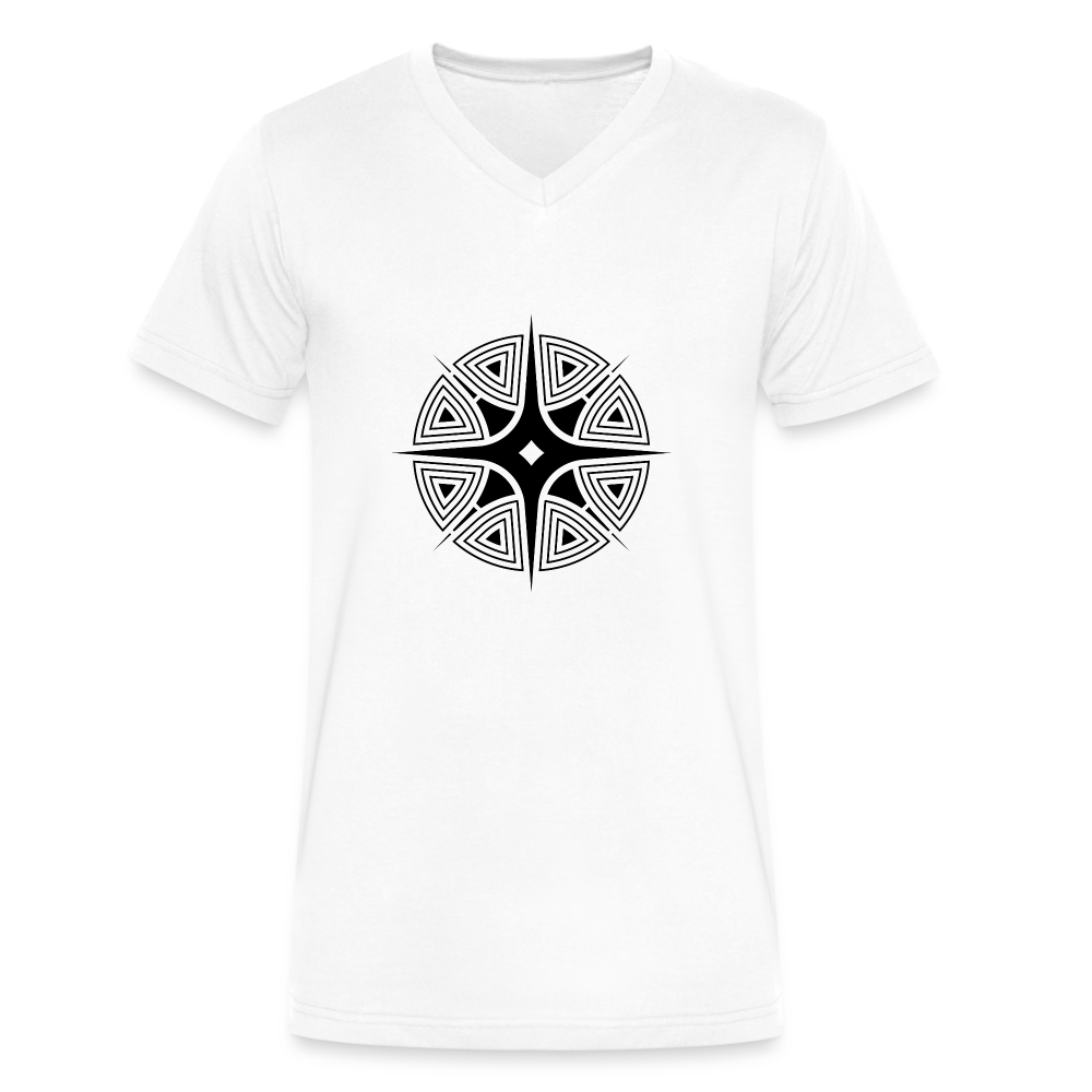 Star Shine - Men's V-Neck T-Shirt - white