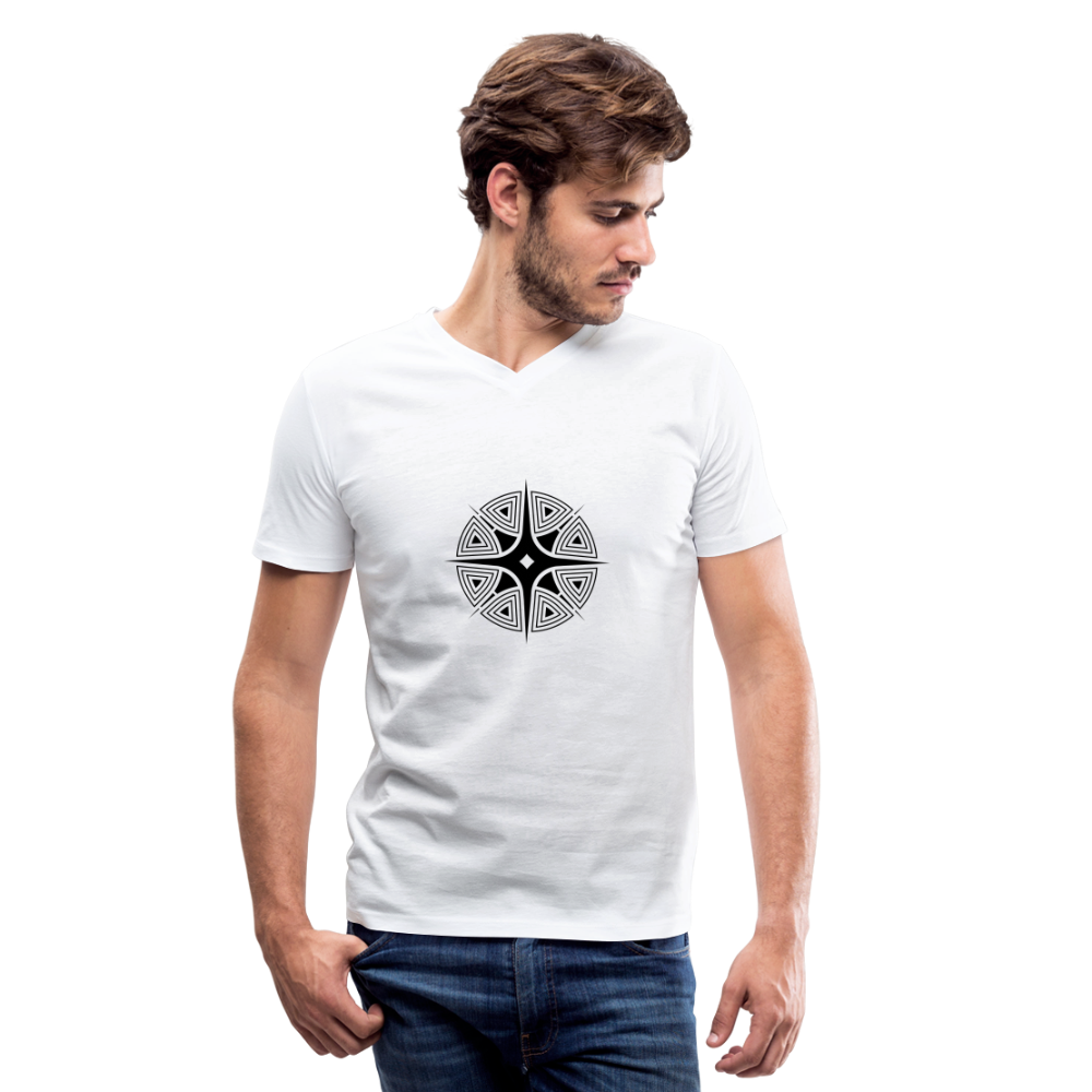 Star Shine - Men's V-Neck T-Shirt - white