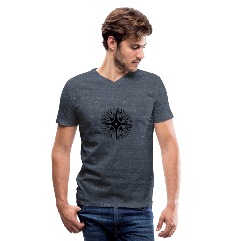 Star Shine - Men's V-Neck T-Shirt - heather navy