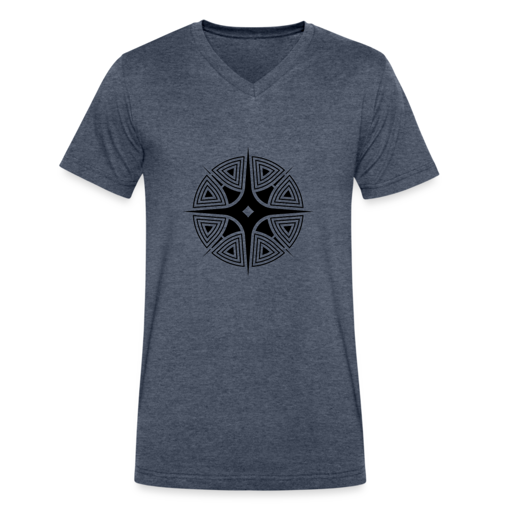 Star Shine - Men's V-Neck T-Shirt - heather navy