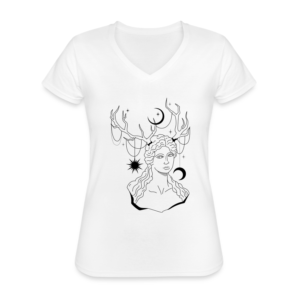 Crescent Moon Women's Relaxed Fit T-Shirt - white