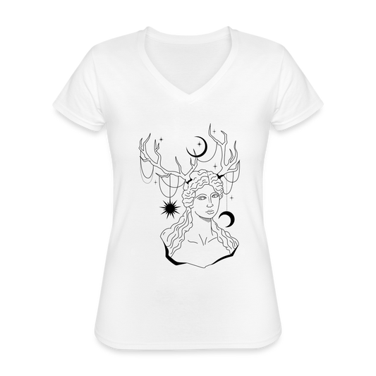 Crescent Moon Women's Relaxed Fit T-Shirt - white