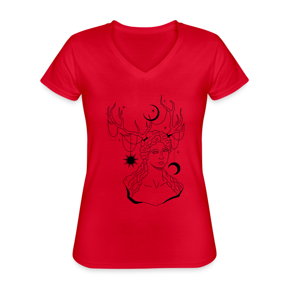 Crescent Moon Women's Relaxed Fit T-Shirt - red